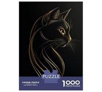 Rompecabezas De 1000 Piezas Golden Line Black Cat Rompecabezas para Adultos Juego De Ingenio Difícil Difícil Único Cumpleaños Y Regalos 70x50cm/1000pcs