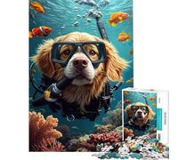 Rompecabezas de 1000 Piezas Golden Retriever buceando Ideal para cumpleaños y Navidad Mejora la Memoria Juegos educativos para Mayores de 14 años Juego de Rompecabezas Disponible (38x26cm)