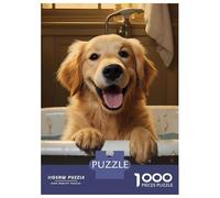 Rompecabezas De 1000 Piezas Golden Retriever Dog Happy Rompecabezas para Adultos Juegos Familiares Ensamblaje De Patrones Cumpleaños Y Navidad 70x50cm/1000pcs