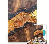 Rompecabezas de 1000 Piezas Golden River Wood Art para Adolescentes, Juego de ingenio, difícil y desafiante, Toda la Familia 38x26cm