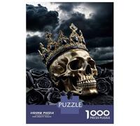 Rompecabezas De 1000 Piezas Golden Skull King Rompecabezas para Adultos Juego De Ingenio Carrera De Velocidad De Manos Cumpleaños Y Navidad 38x26cm/1000pcs