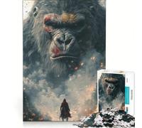 Rompecabezas de 1000 Piezas Gorila Gigante contra Guerrero, Juego práctico, interacción Entre Padres e Hijos, colección de Artistas, Bellas Artes 38x26cm