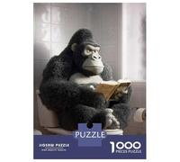 Rompecabezas De 1000 Piezas Gorilla Reading on Toilet Poster, Picture, Metal Print, Paint by Creed Rompecabezas Para Adultos Juego De Ingenio Análisis Y Lógica Interacción Entre Padres E Hijos 38x26cm