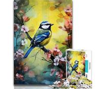 Rompecabezas de 1000 Piezas Gorrión en el árbol para Adultos, un desafío difícil y antiestrés, Toda la Familia (38x26cm)