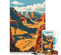 Rompecabezas de 1000 Piezas Gran Cañón Naturaleza Arte Ajuste Juego Entrenamiento de concentración Diversión Tiempo de Juego Relajante Regalo de Ocio navideño (38x52cm)