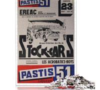 Rompecabezas de 1000 Piezas Grand Criterium Stock Cars Pastis 51 Érase un día Nantes 23 de Agosto, Rompecabezas de Madera de los años 60, Juguetes educativos, 1000 Piezas (75 x 50 cm)