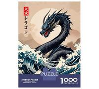 Rompecabezas De 1000 Piezas Great Wave of Dragon Rompecabezas para Adultos Juego Práctico Una Obra De Arte Cumpleaños Y Navidad 38x26cm/1000pcs