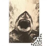 Rompecabezas De 1000 Piezas Great White Shark Art Print-8 Rompecabezas para Adultos Juego Práctico Una Obra De Arte Cumpleaños Y Navidad 52x38cm/1000pcs