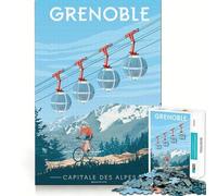 Rompecabezas de 1000 Piezas Grenoble,Capital de los Alpes Juguete de Arte,Habilidad Creativa,Tiempo de Descanso,Juego,decoración navideña (50x75cm)