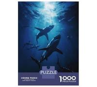 Rompecabezas De 1000 Piezas Group of Sharks Rompecabezas para Adultos Juegos Relajantes Decoración del Hogar Cumpleaños Y Navidad 70x50cm/1000pcs