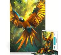 Rompecabezas de 1000 Piezas Guacamayo majestuoso Tropical en la Selva Tropical Diseño Arte para estimular el Cerebro Juego para Relajarse Decoración navideña para la Pared (38x26cm)