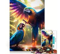 Rompecabezas de 1000 Piezas Guacamayos Tropicales en acción Juguete de Corte Premium para ejercitar la Mente Tiempo de diversión y Paz Regalo Ideal para cumpleaños (38x52cm)