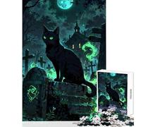 Rompecabezas de 1000 Piezas Guardianes del Inframundo: El Gato del Cementerio Juguete Educativo Regalo para Mujeres y Hombres Juegos educativos Interesante para Reducir el estrés tamaño 38x52cm