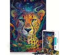Rompecabezas de 1000 Piezas Guepardo Cosmos - Juego de lógica preciso y Divertido para Momentos de Paz y Tranquilidad - Regalo navideño Relajante (50x75cm)