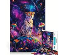 Rompecabezas de 1000 Piezas Guepardo en Cosmos - Bordes Lisos Juego Creativo Juguete Tiempo de Juego Acogedor Regalo de cumpleaños Divertido (50x75cm)