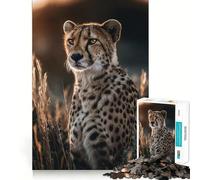 Rompecabezas de 1000 Piezas Guepardo en su hábitat Natural Ideal para desarrollar la motricidad Fina,estimular la Mente y Crear un Ambiente Tranquilo Regalo de cumpleaños o Arte (50x75cm)