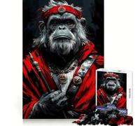 Rompecabezas de 1000 Piezas Guerrero Carmesí Orangután para Adolescentes Juguete para desarrollar la lógica y la Capacidad de relajación Corte preciso Regalo Ideal (38x52cm)