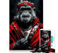 Rompecabezas de 1000 Piezas Guerrero Carmesí Orangután para Adolescentes Juguete para desarrollar la lógica y la Capacidad de relajación Corte preciso Regalo Ideal (38x52cm)