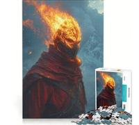 Rompecabezas de 1000 Piezas: Guerrero de Fuego en Las montañas, Juego Familiar, Regalo de cumpleaños, con póster y Hoja de Preguntas a Juego 38x52cm