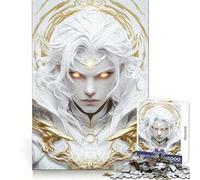 Rompecabezas de 1000 Piezas Guerrero de Pelo Blanco para Adolescentes Actividad Mental Tiempo Bien invertido Bordes limpios (50x75cm)