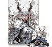 Rompecabezas de 1000 Piezas Guerrero Demonio de Pelo Blanco para Adolescentes Actividad de Ocio y Ejercicio Inteligente Cierre sin Costuras Regalo de cumpleaños (50x75cm)