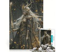 Rompecabezas de 1000 Piezas Guerrero Elfo a la Luz de la Luna Juego Familiar Montaje de Patrones con Piezas de Formas aleatorias Que encajan Perfectamente 50x75cm