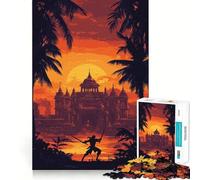 Rompecabezas de 1000 Piezas Guerrero en Silueta al Atardecer para Adultos y Adolescentes Ideal para Mejorar la Memoria, Relajarse, Cortar con precisión y Regalar 38x26cm