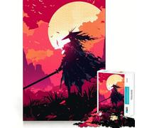 Rompecabezas de 1000 Piezas Guerrero en Silueta para Adultos Juguete para Pensar, calmar, Relajarse, Arte de Pared con Corte Limpio 38x26cm