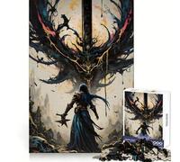 Rompecabezas de 1000 Piezas Guerrero enfrentándose a una entidad Oscura para Adolescentes Ideal para Entrenar la concentración, divertirse y Pasar el Tiempo Un Regalo Encantador (50x75cm)