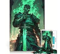 Rompecabezas de 1000 Piezas Guerrero Esqueleto para Adolescentes, Juego Mental, Juguete antiestrés, Corte preciso, Regalo artístico 50x75cm