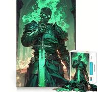 Rompecabezas de 1000 Piezas Guerrero Esqueleto para Adultos Regalo Ideal para ejercitar la Mente Juguete para Relajarse Arte para armar Regalo Memorable 38x52cm