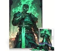 Rompecabezas de 1000 Piezas Guerrero Esqueleto para Adultos Regalo Ideal para ejercitar la Mente Juguete para Relajarse Arte para armar Regalo Memorable 38x52cm
