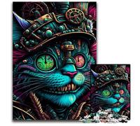 Rompecabezas de 1000 Piezas Guerrero Gato Psicodélico,Rompecabezas difícil para Adultos y Adolescentes,Noche de Juegos en Familia,Idea de Regalo para estimular el Cerebro,50x75cm