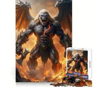 Rompecabezas de 1000 Piezas Guerrero Gorila Alado en un Paisaje Ardiente para Adultos Ideal para Relajarse y desconectar Diseño nítido y Memorable (38x52cm)