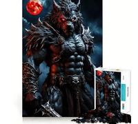 Rompecabezas de 1000 Piezas Guerrero Hombre Lobo - Juguete de desafío Mental - Troquelado de Alta precisión - Divertido Reto para Pasar el Tiempo (38x26cm)