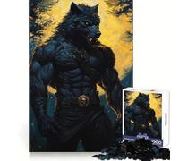 Rompecabezas de 1000 Piezas Guerrero Hombre Lobo Negro para Adultos y Adolescentes Ideal para Entrenamiento, relajación y para Disfrutar de una Navidad Tranquila Bordes definidos (50x75cm)