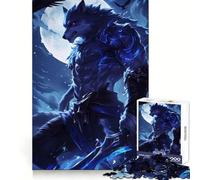 Rompecabezas de 1000 Piezas Guerrero Hombre Lobo para Adultos Estimula la Mente, Alivia el estrés y es Divertido Bordes precisos Un Regalo Encantador (38x26cm)