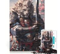 Rompecabezas de 1000 Piezas Guerrero León Samurai para Adolescentes Juguete para Pensar y Relajarse Regalo Ideal para Festivales (50x75cm)