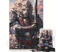 Rompecabezas de 1000 Piezas Guerrero León Samurai para Adolescentes Juguete para Pensar y Relajarse Regalo Ideal para Festivales (50x75cm)