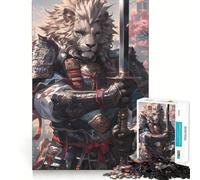 Rompecabezas de 1000 Piezas Guerrero León Samurai para Adultos y Adolescentes Recuerda armarlo Lentamente y Disfruta de un Corte preciso Arte Coleccionable (38x26cm)