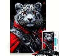 Rompecabezas de 1000 Piezas Guerrero Leopardo de Las Nieves para Adultos Juego Mental Pasatiempo en casa Bordes limpios Un Regalo Encantador (38x52cm)