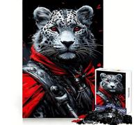 Rompecabezas de 1000 Piezas Guerrero Leopardo de Las Nieves para Adultos Juego Mental Pasatiempo en casa Bordes limpios Un Regalo Encantador (38x52cm)