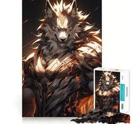 Rompecabezas de 1000 Piezas Guerrero Lobo para Adultos Diversión Garantizada Corte láser Tiempo de relajación y Ejercicio Mental en casa (38x52cm)