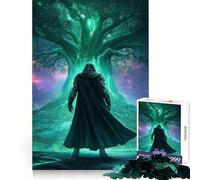 Rompecabezas de 1000 Piezas Guerrero Misterioso Ante el árbol resplandeciente para Adolescentes Juguete para Pensar con sabiduría Fácil de Usar Corte preciso Regalo increíble (50x75cm)