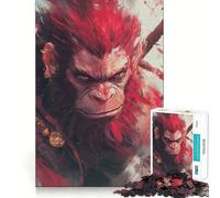 Rompecabezas de 1000 Piezas Guerrero Mono Pelirrojo para Adultos Ideal para estimular la Memoria, Relajarse y Jugar con Rompecabezas Corte Suave Regalo de cumpleaños (38x26cm)