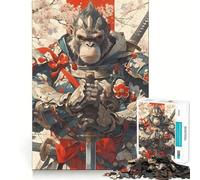 Rompecabezas de 1000 Piezas Guerrero Mono Samurai para Adultos y Adolescentes Recuerda armarlo Lentamente y Disfruta de un Corte preciso Arte Coleccionable (50x75cm)