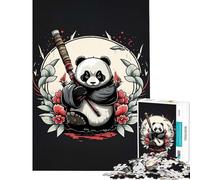 Rompecabezas de 1000 Piezas Guerrero Panda desafío de Inteligencia Animal Juguetes adictivos Juego práctico Regalo de cumpleaños Amigo Invisible (tamaño 38x52cm)