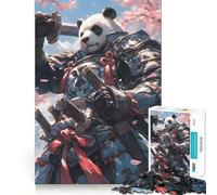 Rompecabezas de 1000 Piezas Guerrero Panda Samurai para Adolescentes Juguete para Pensar y Relajarse Regalo Ideal para Festivales (38x52cm)