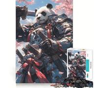 Rompecabezas de 1000 Piezas Guerrero Panda Samurai para Adultos Ideal para estimular la Memoria, Relajarse y Jugar con Rompecabezas Corte Suave Regalo de cumpleaños (50x75cm)