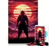 Rompecabezas de 1000 Piezas Guerrero Samurai al Atardecer para Adultos, Juguete Inteligente, Divertido y silencioso, con Bordes Suaves, Ideal para Festivales (38x52cm)